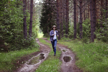 Obraz premium portrait of a happy teenage girl in nature