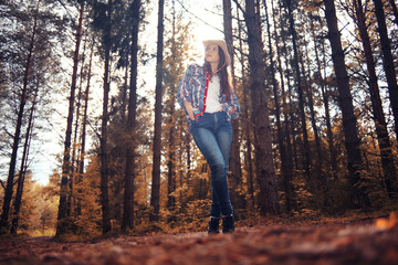 portrait of a happy teenage girl in nature