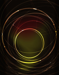 Glowing circle in dark space