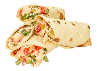 Chicken And Sweet Pepper Filled Wraps
