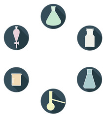 Set of chemical flat icons 2