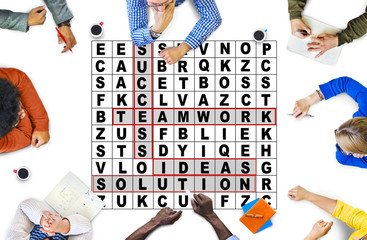 Success Crossword Puzzle Words Achiement Game Concept