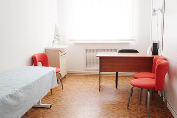 The image of an empty doctor's room
