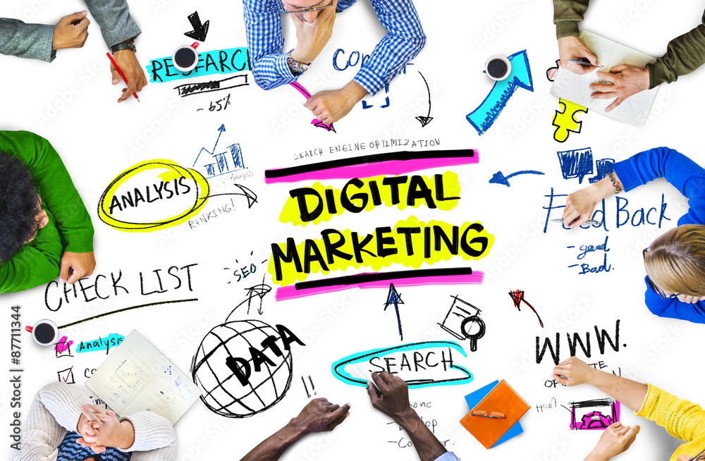 Sticker digital marketing branding strategy online media concept - Stickers