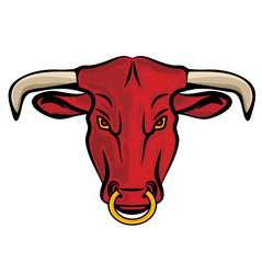 Bull head illustration vector