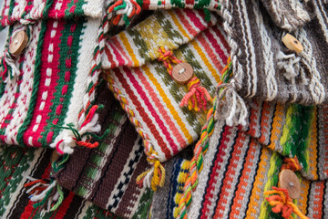 traditional Bulgarian handmade woven bags of wool