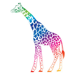 Obraz premium Giraffe colorful vector