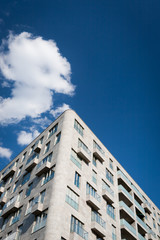 Urban apartment block. Detail of a contemporary high rise apartment block in central Berlin, Germany.