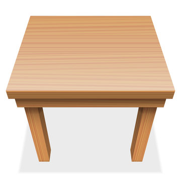 Wooden table - perspective view from above - isolated vector illustration on white background.