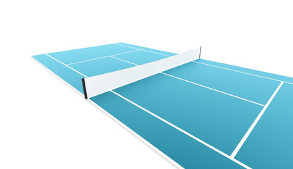 Tennis Court rendered isolated on white background © pupes1
