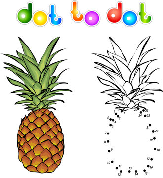 Cartoon pineapple dot to dot