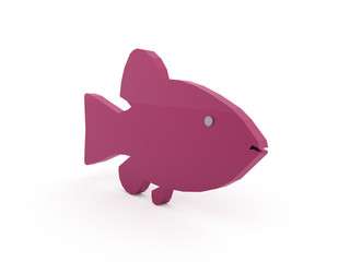 Pink abstract fish rendered