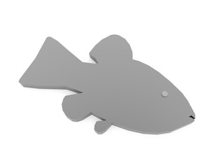 Silver abstract fish rendered