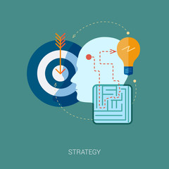 maze and problem solving flat icon concept