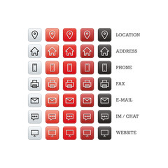 Multipurpose business card set of web icons for business, finance and communication