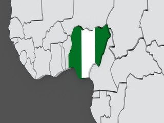 Map of worlds. Nigeria.