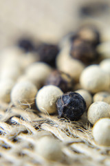 Weißer und schwarzer Pfeffer