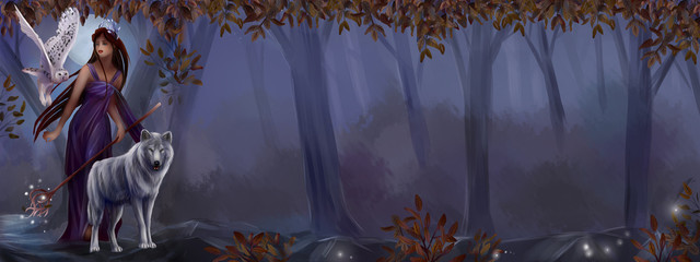 Осень иллюстрация с местом для текста. Ноябрь