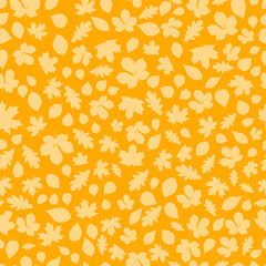 Seamless pattern of autumn leaves