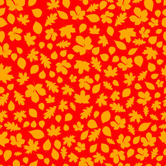 Seamless pattern of autumn leaves