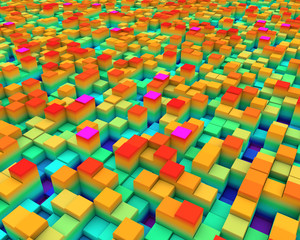 Abstact colorful cubes background