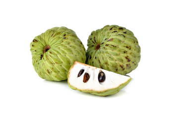 custard apple fruit on white background