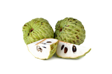 custard apple fruit on white background