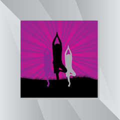 young man yoga posture vector illustration 