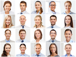 Fototapeta premium collage with many business people portraits