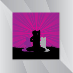 young man yoga posture vector illustration 