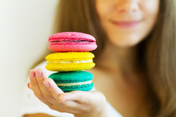 Girl and sweets, dessert, pastry