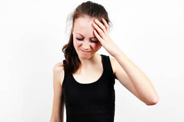 Young girl having a headache