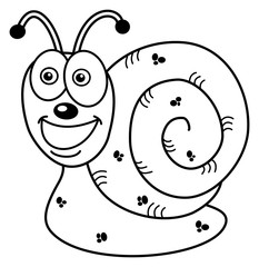 cheerful snail profile for coloring