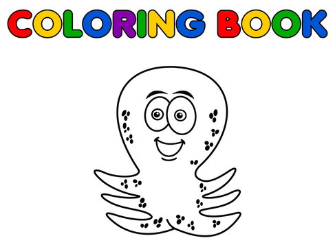 octopus merry standing for coloring
