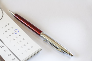 Calendar And Pen