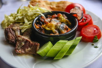 Meat in a  pot
