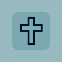 Pale blue christian cross icon