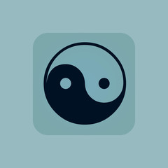 Pale blue ying yang icon