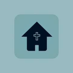 Pale blue christian house icon