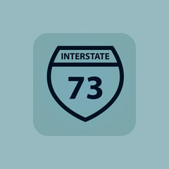 Pale blue Interstate 73 icon