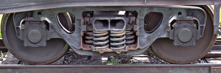 Colse-up wheels of train