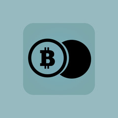 Pale blue bitcoin coin icon