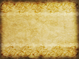 Old paper with floral pattern