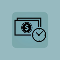 Pale blue dollar time icon