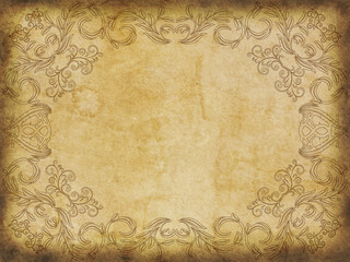 Old paper with floral pattern