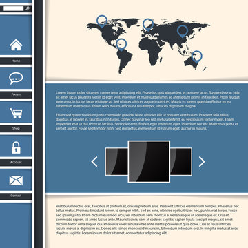 Cool blue website template design