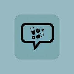 Pale blue medicine message icon