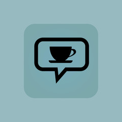 Pale blue cup message icon