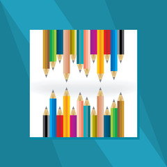 colorful pencil with education concept vector 