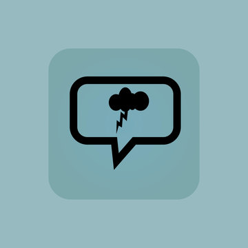 Pale blue thunderstorm message icon